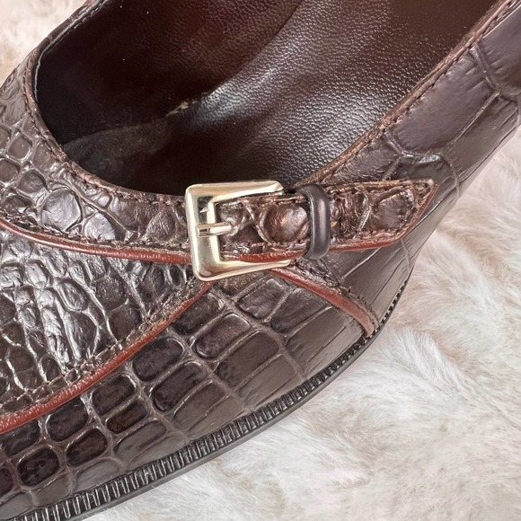 Franco sarto. Size 6 medium loafer pumps. Leather alligator print #10. - Picture 5 of 11